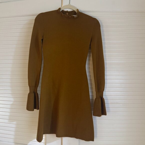 Aritzia Wilfred Carré Wool Dress in Tamarind - Picture 4 of 6